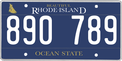 RI license plate 890789