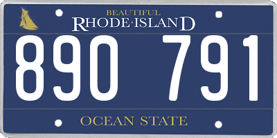 RI license plate 890791