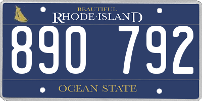 RI license plate 890792
