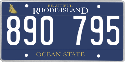 RI license plate 890795