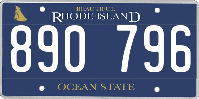RI license plate 890796