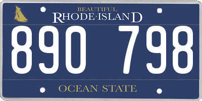 RI license plate 890798