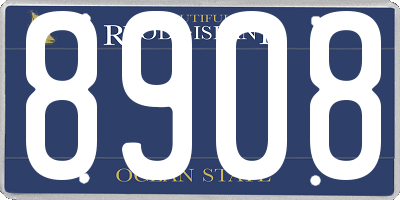 RI license plate 8908