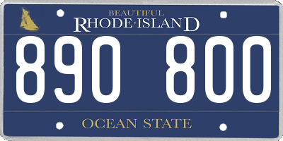 RI license plate 890800