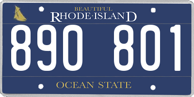 RI license plate 890801