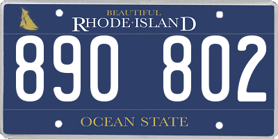 RI license plate 890802