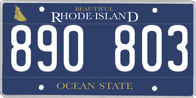 RI license plate 890803