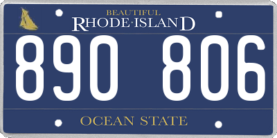 RI license plate 890806