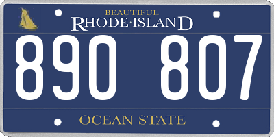 RI license plate 890807