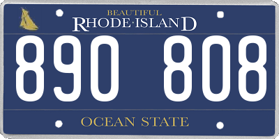 RI license plate 890808