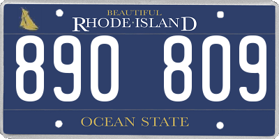 RI license plate 890809