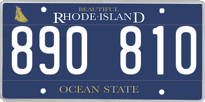 RI license plate 890810