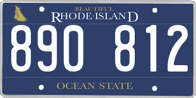 RI license plate 890812
