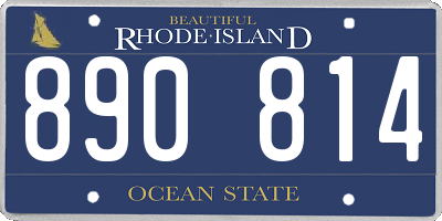 RI license plate 890814