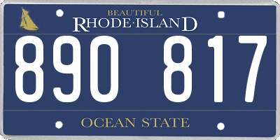 RI license plate 890817