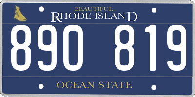 RI license plate 890819