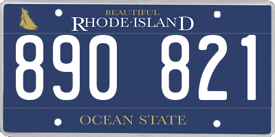 RI license plate 890821