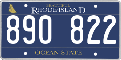 RI license plate 890822
