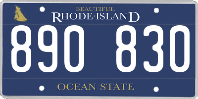 RI license plate 890830