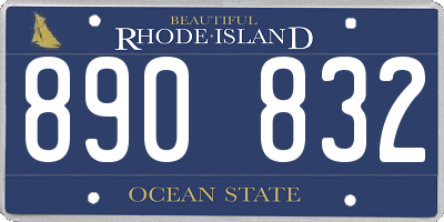 RI license plate 890832