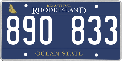 RI license plate 890833