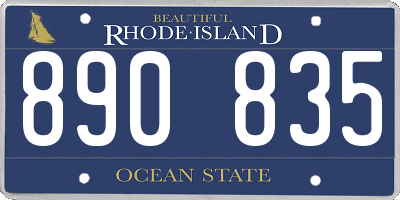 RI license plate 890835