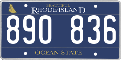 RI license plate 890836