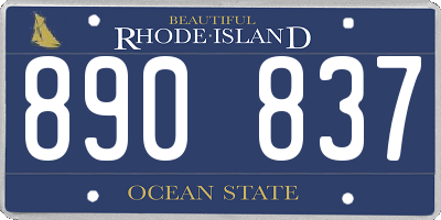 RI license plate 890837