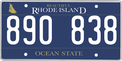 RI license plate 890838