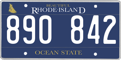 RI license plate 890842