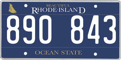 RI license plate 890843