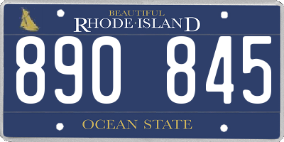 RI license plate 890845