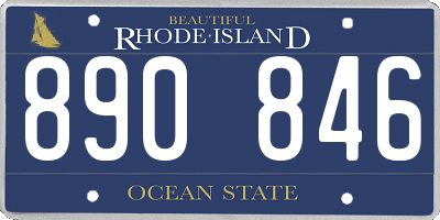 RI license plate 890846