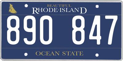 RI license plate 890847