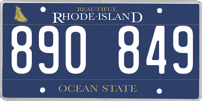 RI license plate 890849
