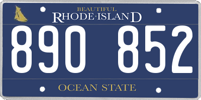 RI license plate 890852