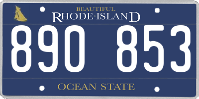 RI license plate 890853