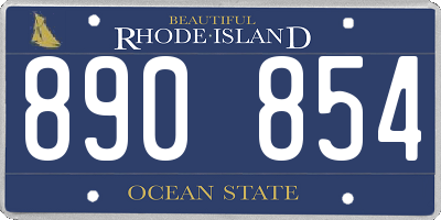 RI license plate 890854