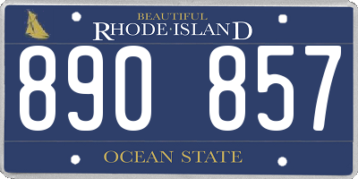 RI license plate 890857