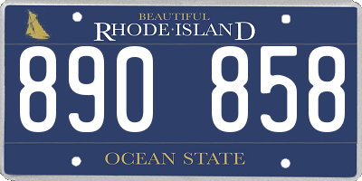 RI license plate 890858