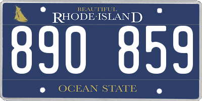 RI license plate 890859