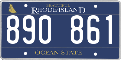 RI license plate 890861