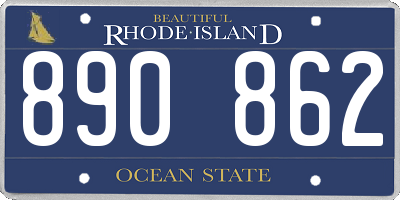 RI license plate 890862