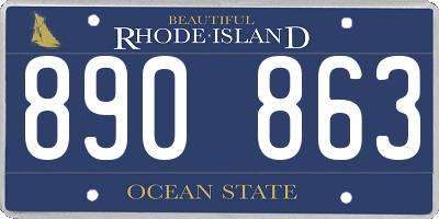 RI license plate 890863