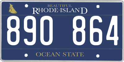 RI license plate 890864