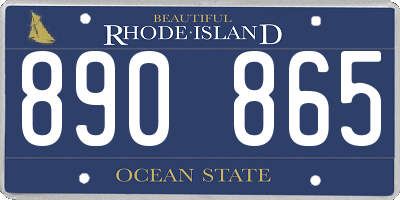 RI license plate 890865