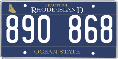 RI license plate 890868