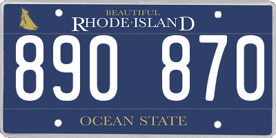 RI license plate 890870