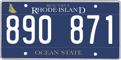 RI license plate 890871