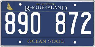 RI license plate 890872